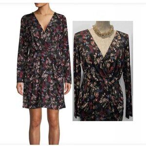 BCBG Floral Black Long Sleeve sheath Dress Size Medium